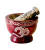 Mortar & Pestle - Red Soapstone - Om