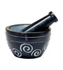 Mortar & Pestle - Black Soapstone - Spiral