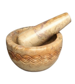 Mortar & Pestle - Soapstone Carved Celtic Knot
