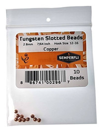 Tungsten Slotted Beads Copper New Semperfli 3 Fly Tying World Fly Tying Materials