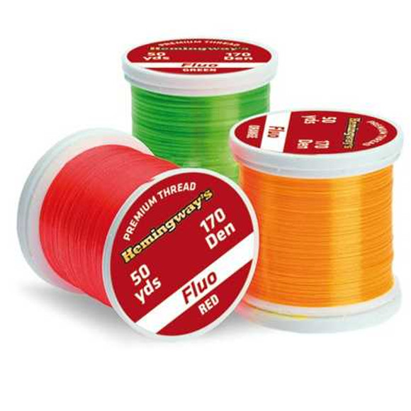 Fluo Premium Thread 170 Den New Hemingway's 1.98 Fly Tying World Threads