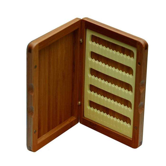 Slimline Bamboo Fly Box New Turrall 20 Fly Tying World Fly Fishing Tackle