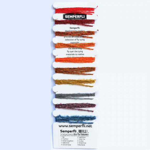 Dry Fly Polyyarn Sample Card New Semperfli 4.99 Fly Tying World Fly Tying Materials