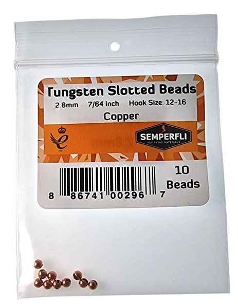 Tungsten Slotted Beads Copper New Semperfli 3 Fly Tying World Fly Tying Materials