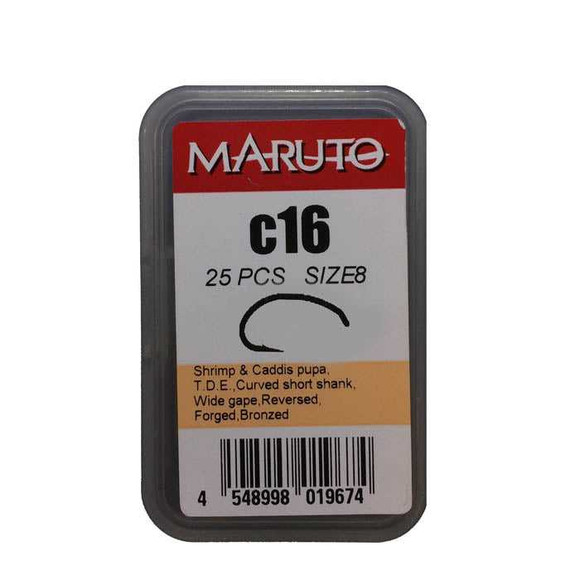 Maruto C16 Shrimp & Caddis Pupa Hooks New Maruto Hooks 3.99 Fly Tying World Hooks & Tubes