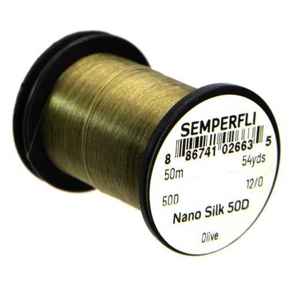 Nano Silk 50D 12/0 Olive New Semperfli 3.75 Fly Tying World Threads