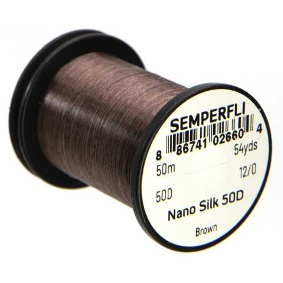 Nano Silk 50D 12/0 Brown New Semperfli 3.75 Fly Tying World Threads