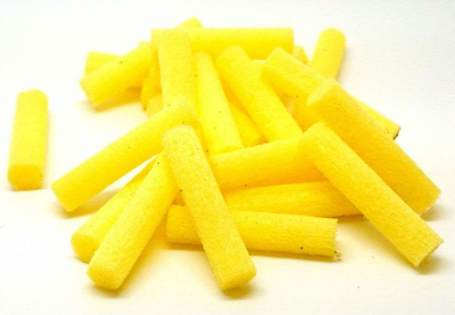 Foam Booby Tube Cylinders Yellow New Turrall 2.5 Fly Tying World Fly Tying Materials