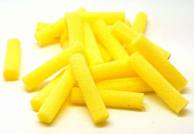 Foam Booby Tube Cylinders Yellow New Turrall 2.5 Fly Tying World Fly Tying Materials