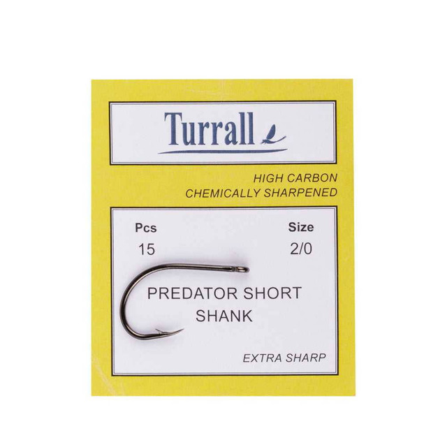 Predator Short Shank Hooks New Turrall 3.99 Fly Tying World Hooks & Tubes