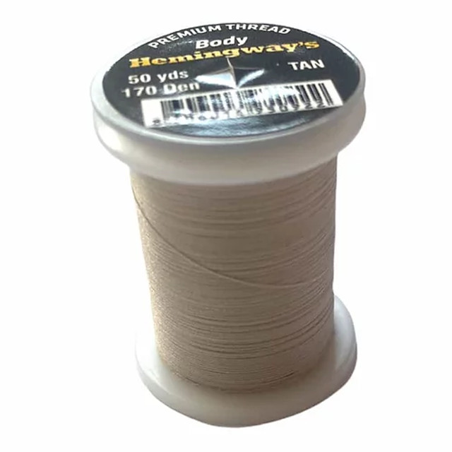 Hemingway's Fly Tying Body Threads Tan 170 Den