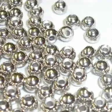 Silver brass beads for fly tying