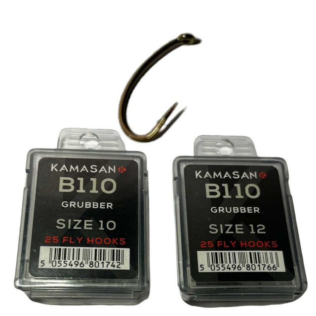KAMASAN B110 HEAVY SHRIMP AND BUZZER FLY HOOKS New KAMASAN 4.19 Fly Tying World Hooks & Tubes