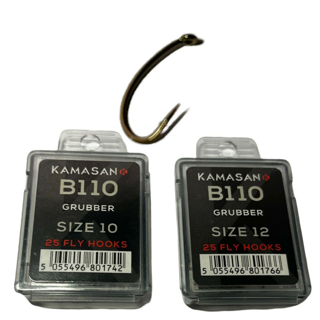 25 KAMASAN B110 HEAVY SHRIMP AND BUZZER FLY TYING FISHING HOOKS