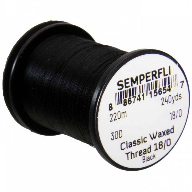 Semperfli 18/0 Waxed Thread (Black & White) New Semperfli 2.99 Fly Tying World Fly Tying Materials