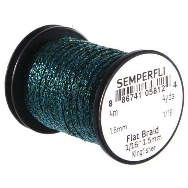 Semperfli Flat Braid 1.5mm 1/16" New Semperfli 3.4 Fly Tying World Fly Tying Materials