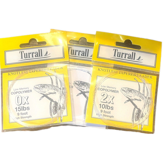 TURRALL CLEAR KNOTLESS TAPERED FLY FISHING LEADER