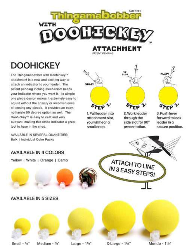 Doohickey Strike Indicator New THINGAMABOBBER 2.5 Fly Tying World Terminal Tackle