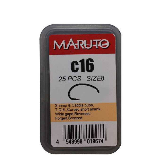 Maruto C16 Shrimp & Caddis Pupa Hooks New Maruto Hooks 3.99 Fly Tying World Hooks & Tubes