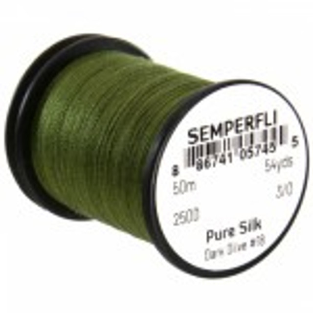 Semperfli Pure Silk Dark Olive
Traditional fly patterns such as spiders or Clyde style.