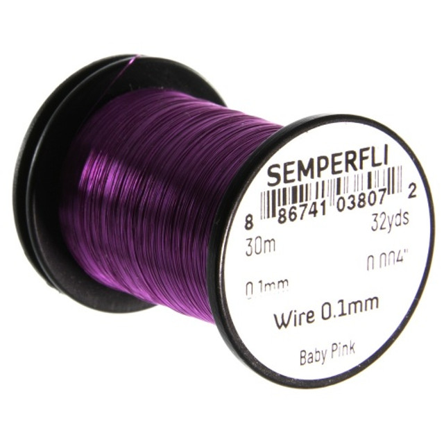 Semperfli Baby Pink 0.1mm Ribbing Wire Non Tarnish