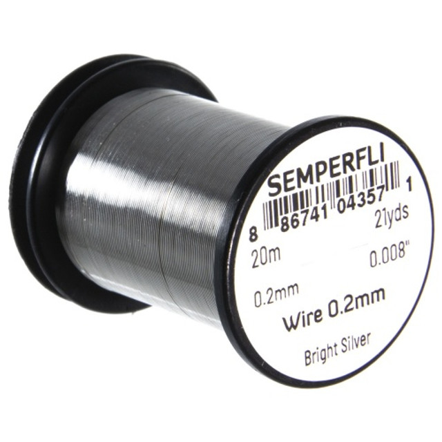 Semperfli Bright Silver  0.2 mm Ribbing Wire Non Tarnish