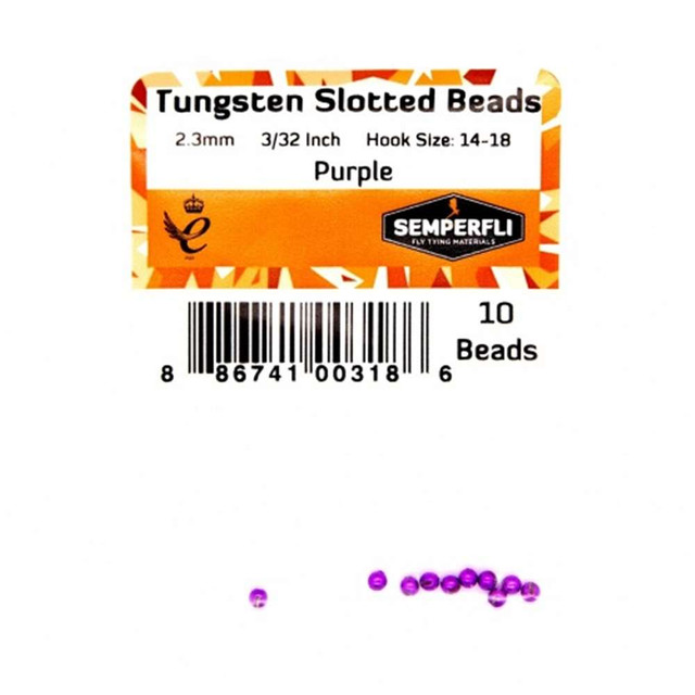 Tungsten Slotted Beads Purple New Semperfli 3 Fly Tying World Fly Tying Materials