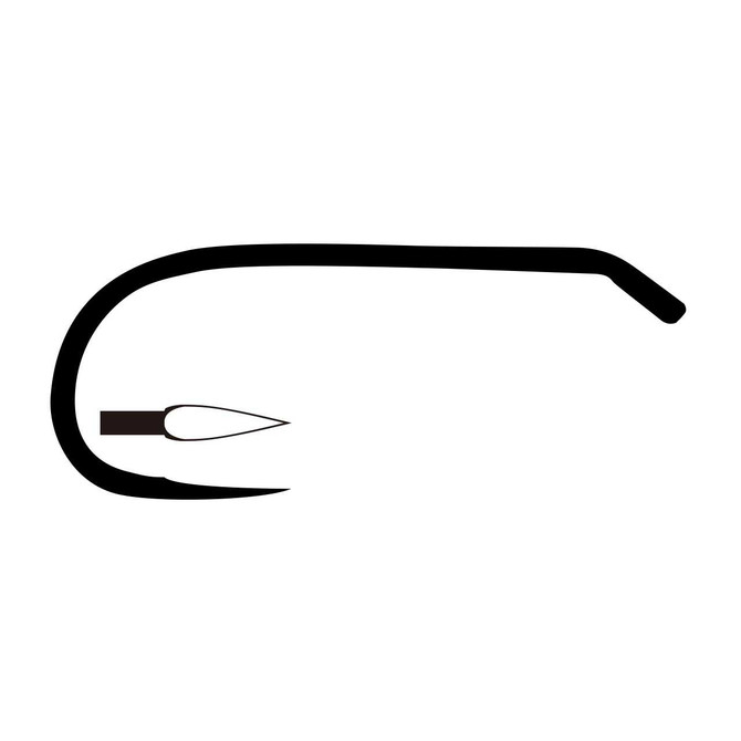Tiemco TMC100SP-BL barbless dry fly hook diagram