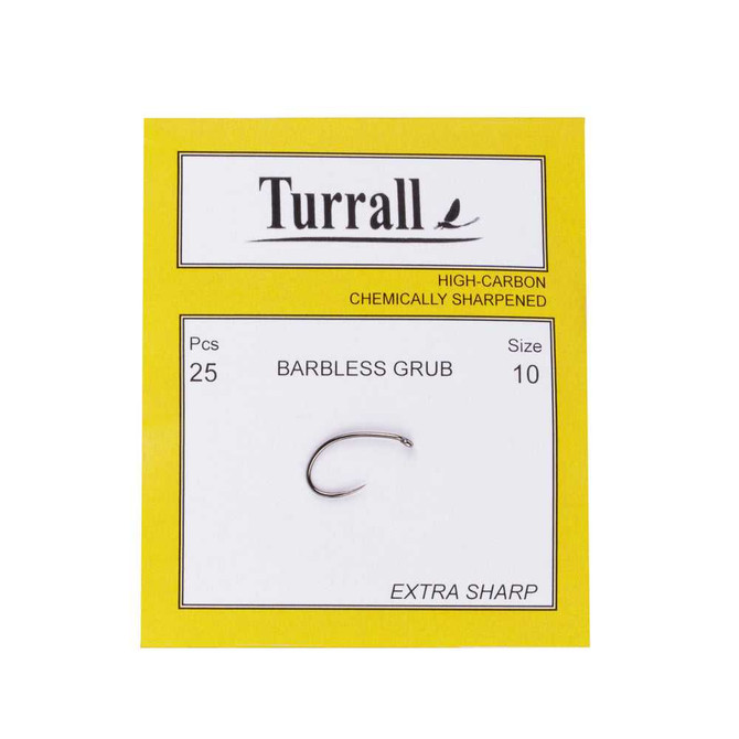 Barbless Grub Fly Hook New Turrall 4.4 Fly Tying World Hooks & Tubes