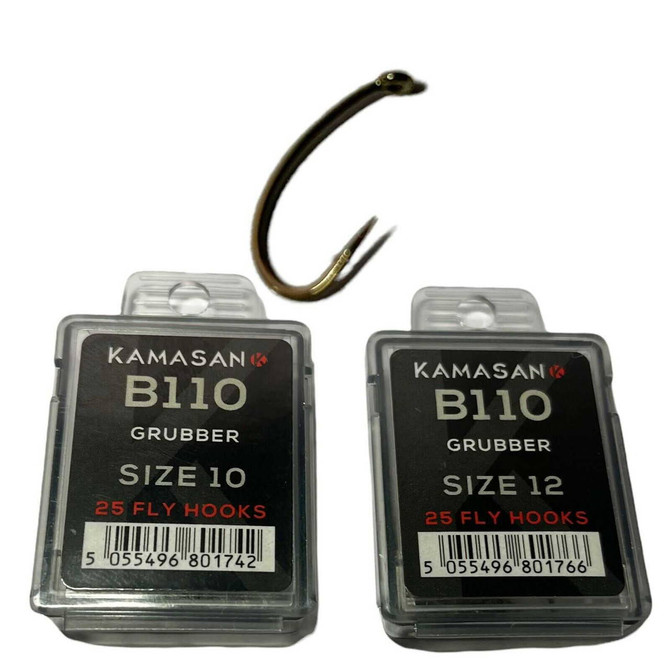 KAMASAN B110 HEAVY SHRIMP AND BUZZER FLY HOOKS New KAMASAN 4.19 Fly Tying World Hooks & Tubes