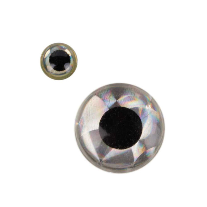Raised 3D Eyes Silver/Black New Turrall 2.5 Fly Tying World Fly Tying Materials