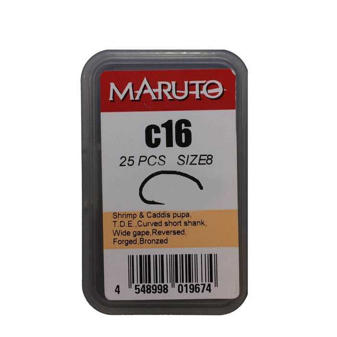 Maruto C16 Shrimp & Caddis Pupa Hooks New Maruto Hooks 3.99 Fly Tying World Hooks & Tubes