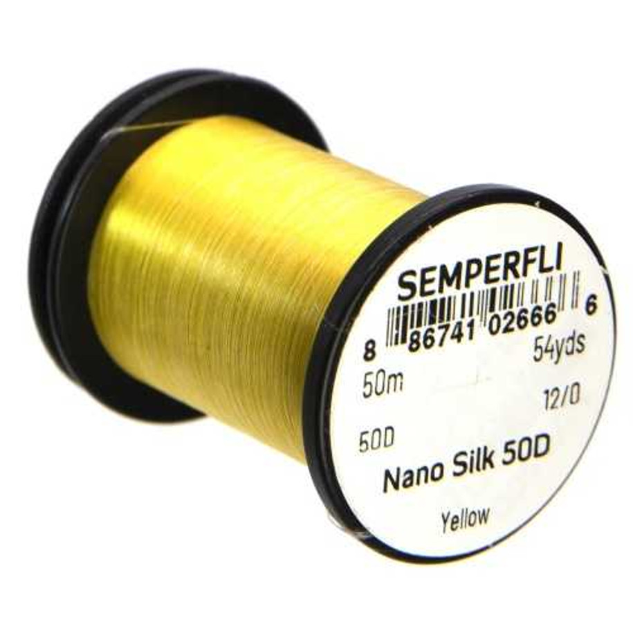 Nano Silk 50D 12/0 Yellow New Semperfli 3.75 Fly Tying World Threads