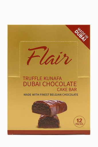 Flair Truffle Kunafa Dubai Chocolate Cake Bar – Premium Belgian Chocolate Delight  ( 55G)