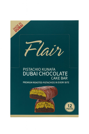 Flair Pistachio Kunafa Dubai Chocolate Cake Bar – Premium Imported Chocolate (55g)