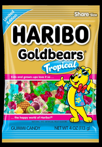 HARIBO Goldbears, Gummi Candy, 4oz Tropicals Assorted