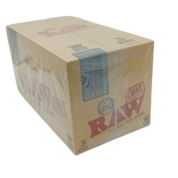 Raw Classic Cones King Size 3 Cones/Pack Box of 32