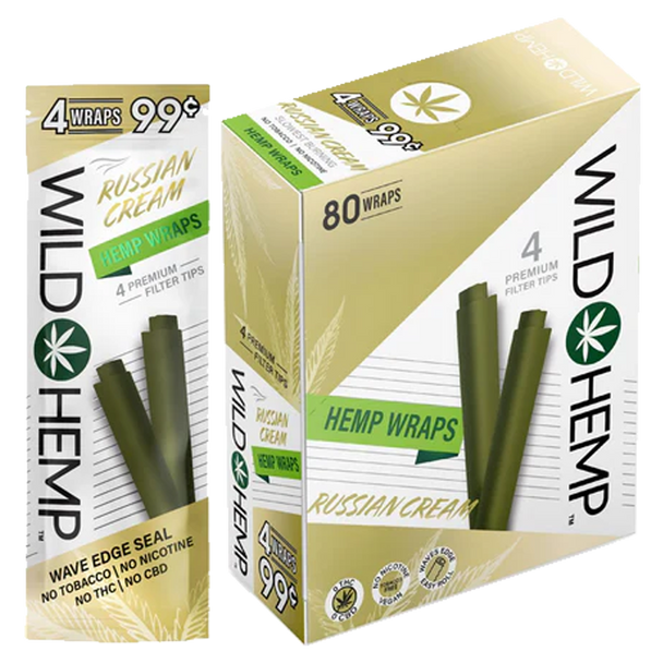 WILD HEMP WRAPS 4/99 RUSSIAN CREAM 20CT
