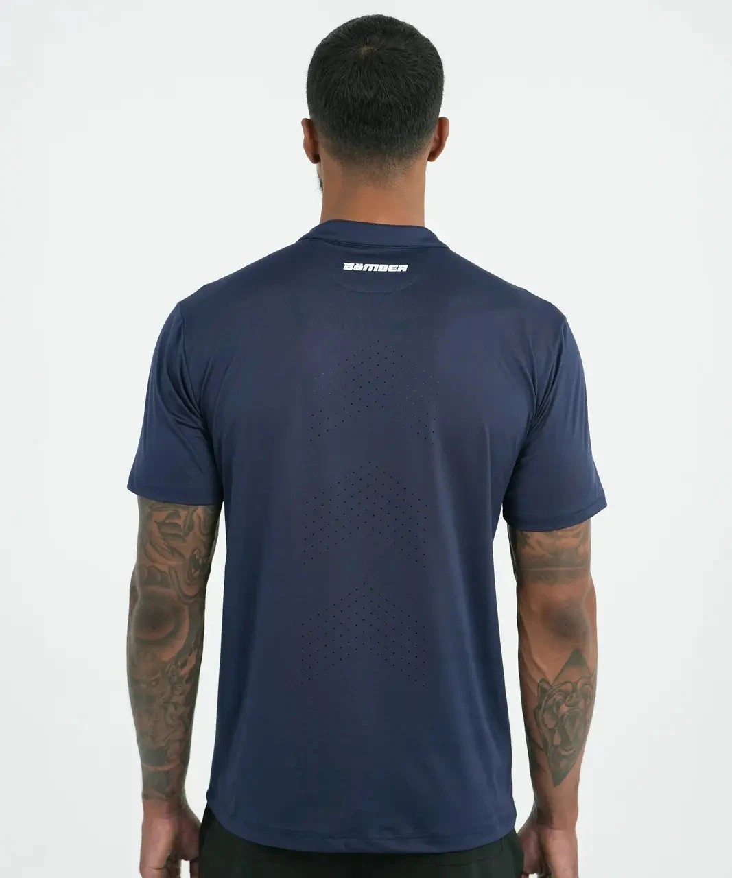 Core MB Polo men's navy performance polo, back view