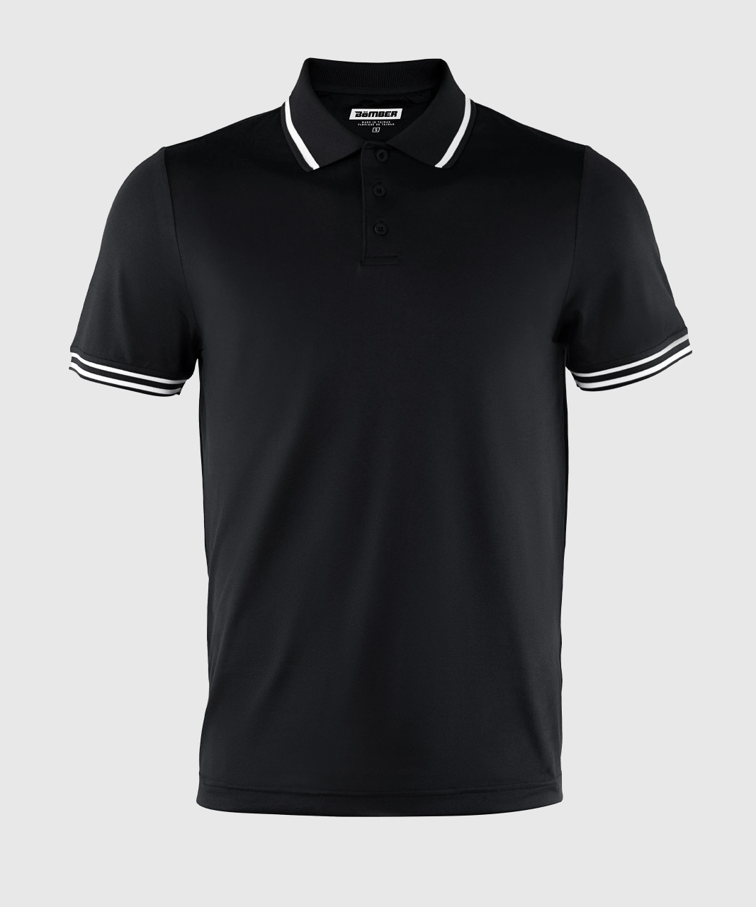 Men’s HydrApex™ performance polo in black, front flat view