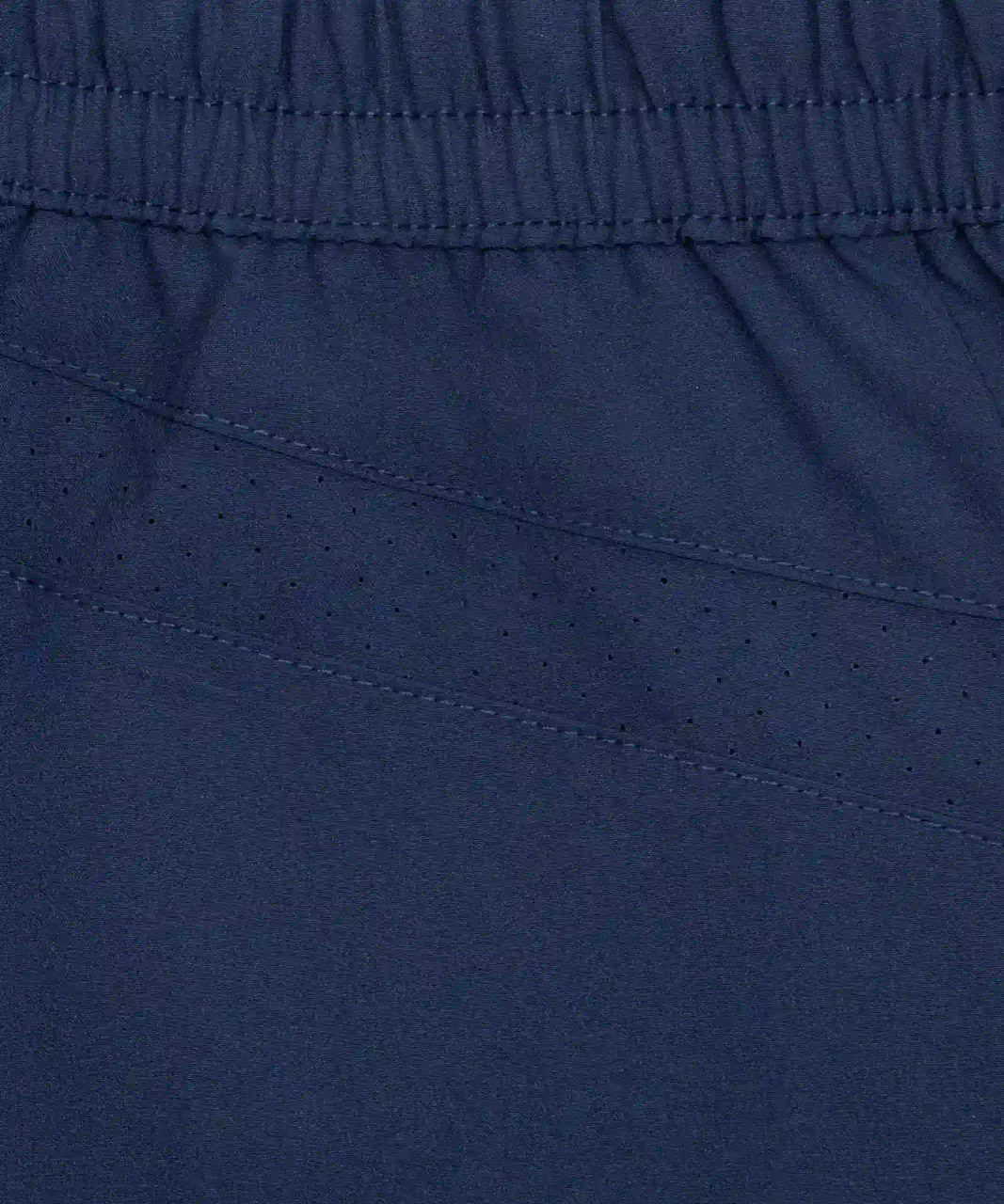 Close-up of breathable stretch fabric on men’s training shorts