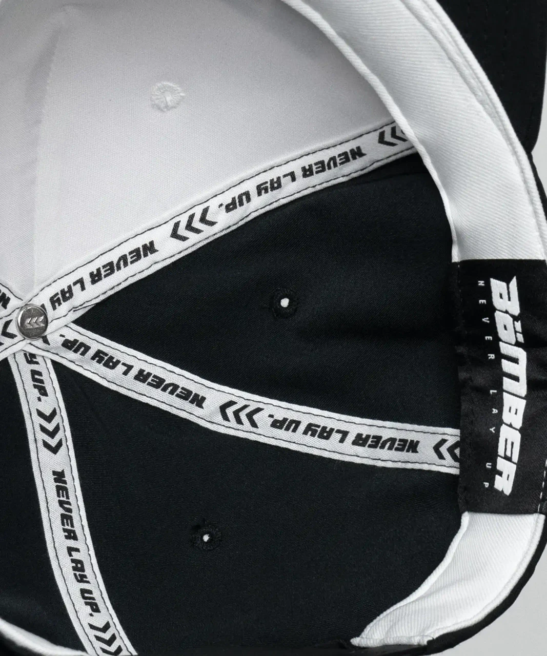Method Snapback interior sweatband and construction, close-up view