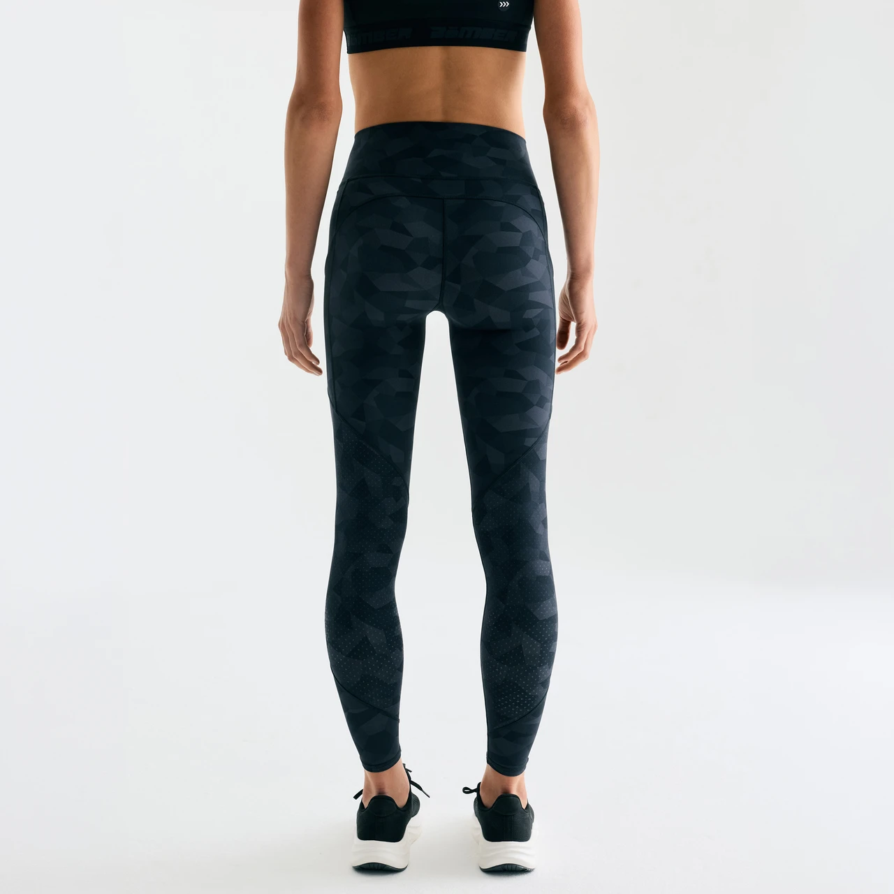 BE Fearless Legging, women's prism black leggings with high-waisted fit, back view