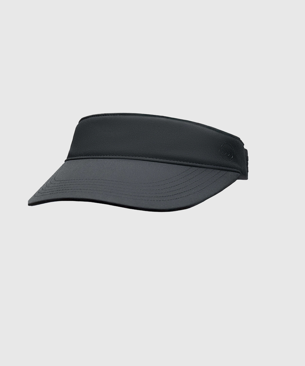 Black lightweight performance sports visor with curved brim