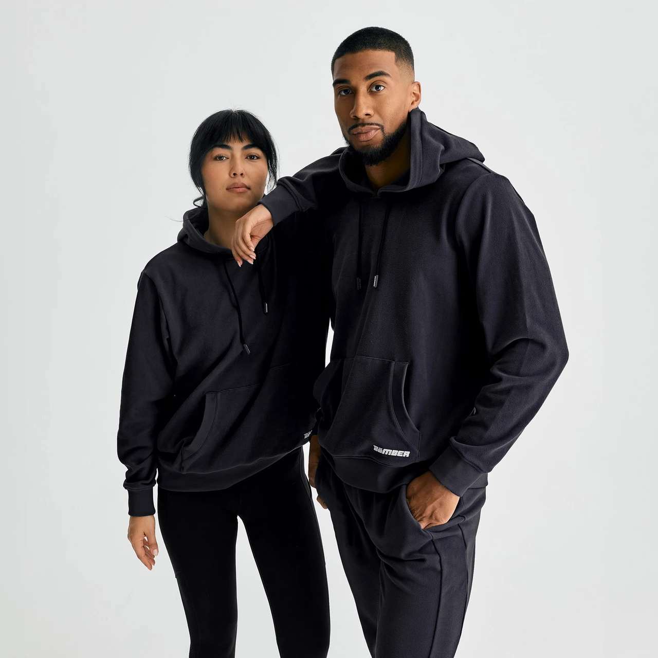 Emerge Hoodie, black performance hoodie, front view