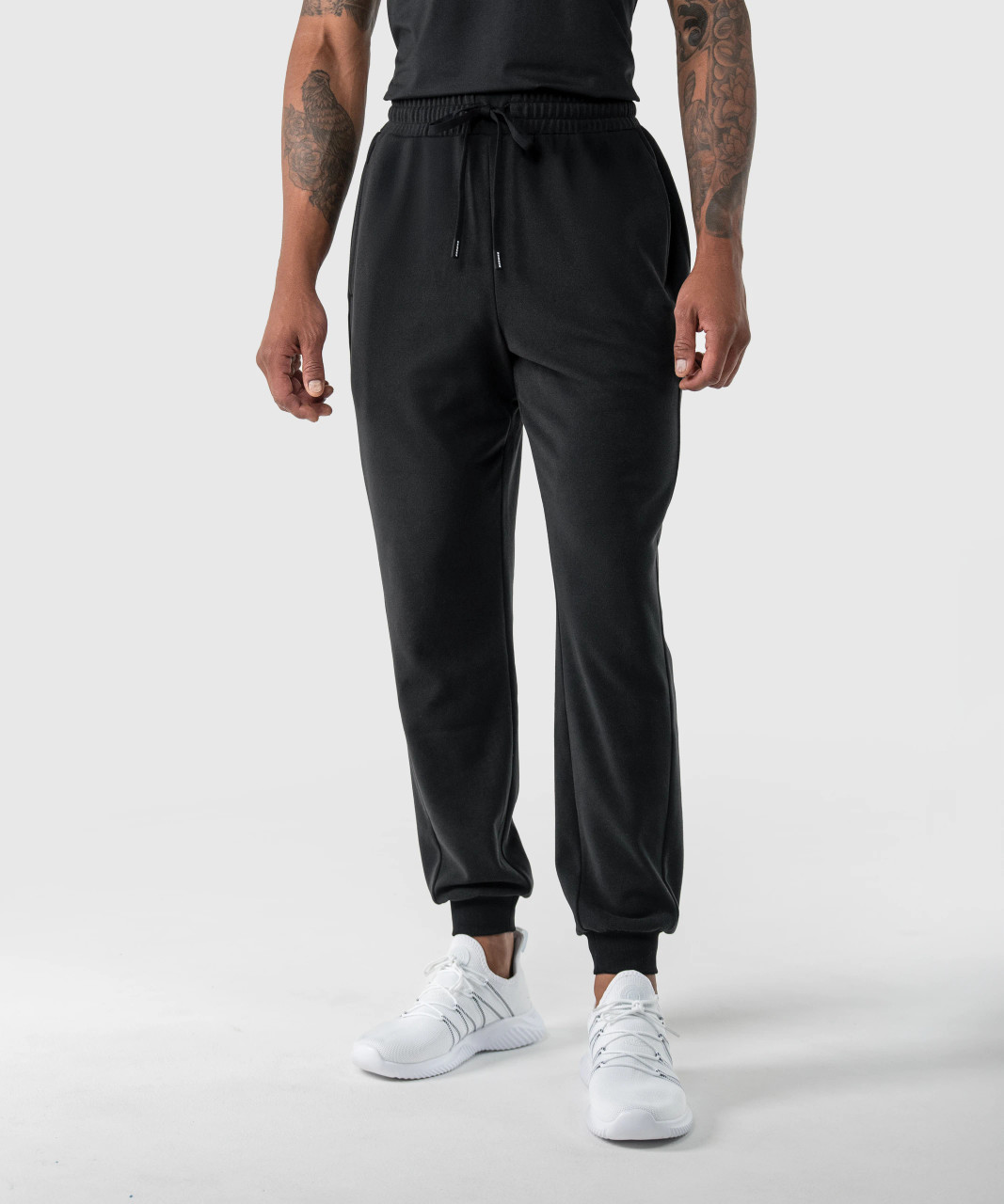 Prime Jogger, men's black performance joggers with athletic fit, front view