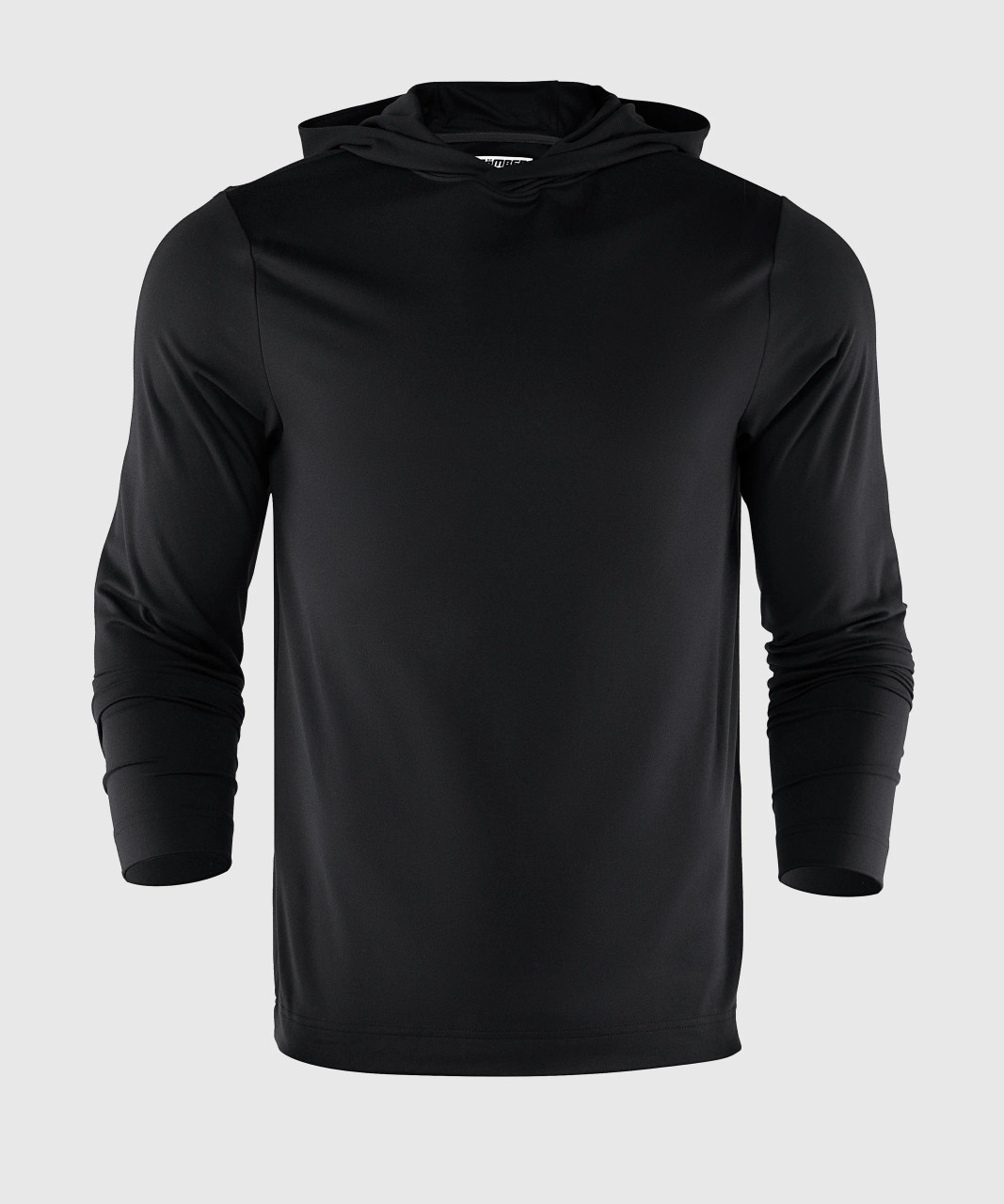 Men’s black lightweight training hoodie front view
