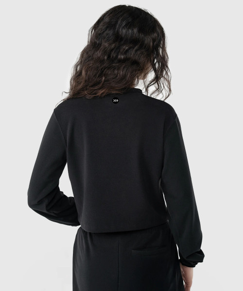 Excel Crewneck Black back view on model