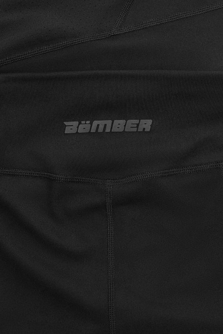 Leggings noirs pour femme à taille haute avec logo Bomber