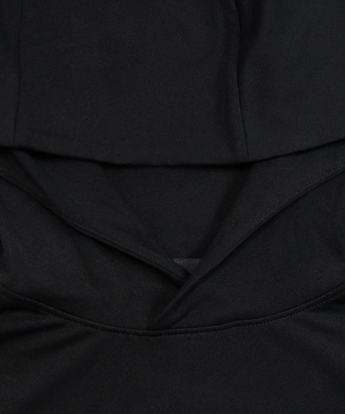 Close-up of stretch performance fabric on black men’s hoodie